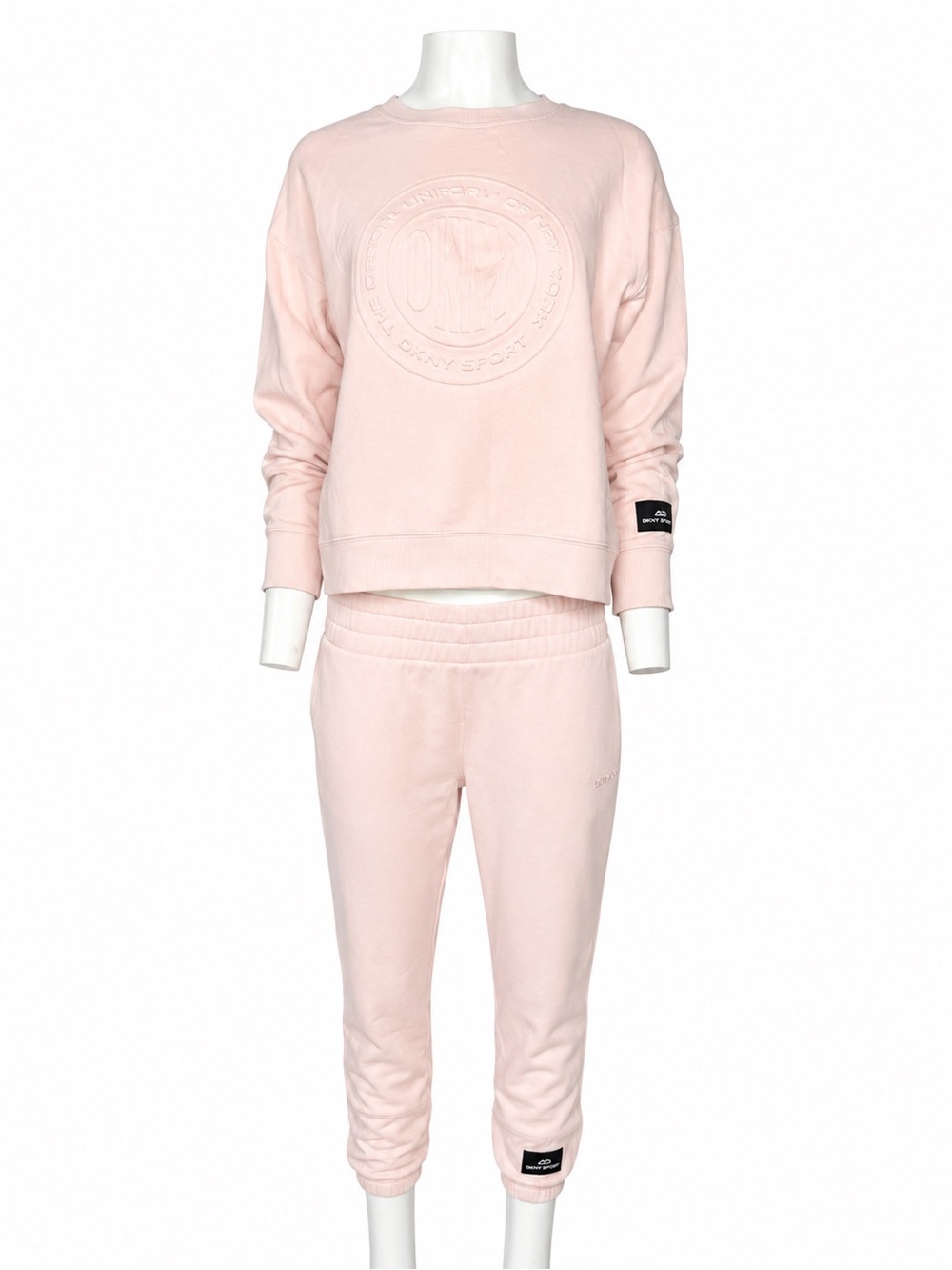 DKNY Sport Women’s Pink Sweatshirt Jogger Pants 2 Piece Tracksuit Set Size Small